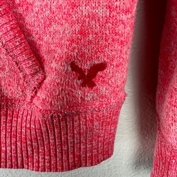 American Eagle Outfitters Small Fleece Lined Full Zip Sweater Hoodie Bright Pink - Picture 8 of 12